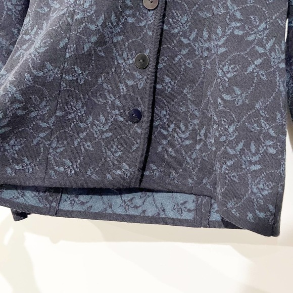 Peruvian Connection Floral Vine Printed Sweater Soft Blazer Jacket size medium - Picture 5 of 7